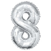Balon folie Gigant culoare Argintiu inaltime 74 cm - cifra 8